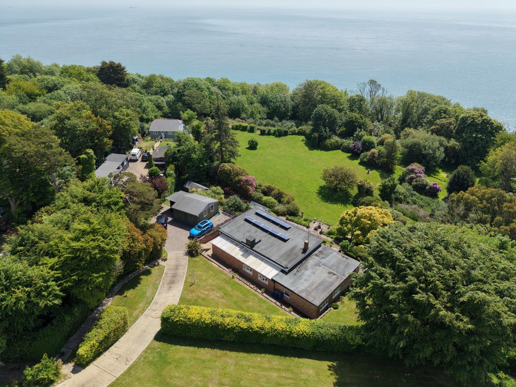 Lot: 142 - DETACHED BUNGALOW WITH STRUCTURAL DAMAGE AND ALMOST 2.5 ACRES WITH SEA VIEWS - Overlooking the Bungalow from Above Ash Grove